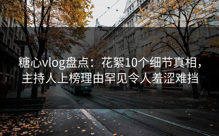 糖心vlog盘点：花絮10个细节真相，主持人上榜理由罕见令人羞涩难挡